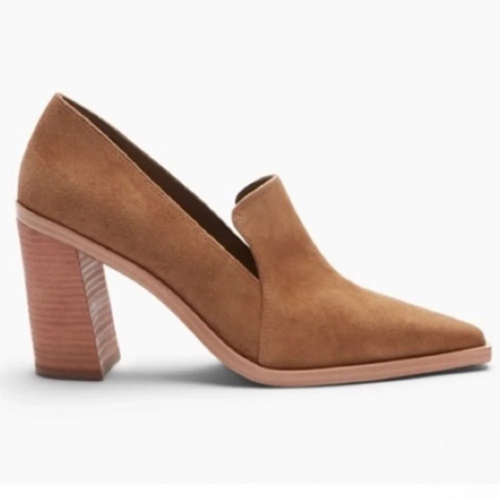 Vince Camuto Wevenly Suede Stacked Heel Pumps